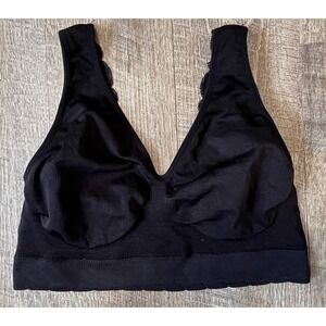 Laura‎ Ashley Sports Bra black lace size 2X